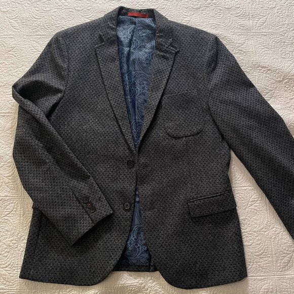 RW&CO Men’s Blazer – Size 42 – Textured Blue-Charcoal Pattern - Picture 1 of 9